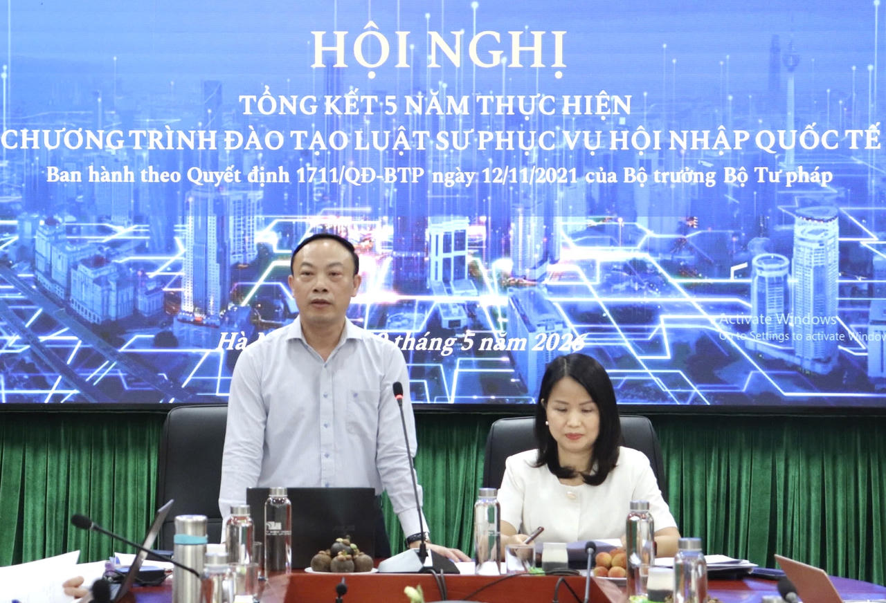 Gi&aacute;m đốc Học viện Tư ph&aacute;p Nguyễn Xu&acirc;n Thu ph&aacute;t biểu