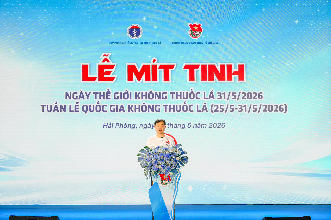 B&iacute; thư thường trực Ban Chấp h&agrave;nh Trung ương Đo&agrave;n Nguyễn Minh Triết ph&aacute;t biểu khai mạc Lễ m&iacute;t tinh.