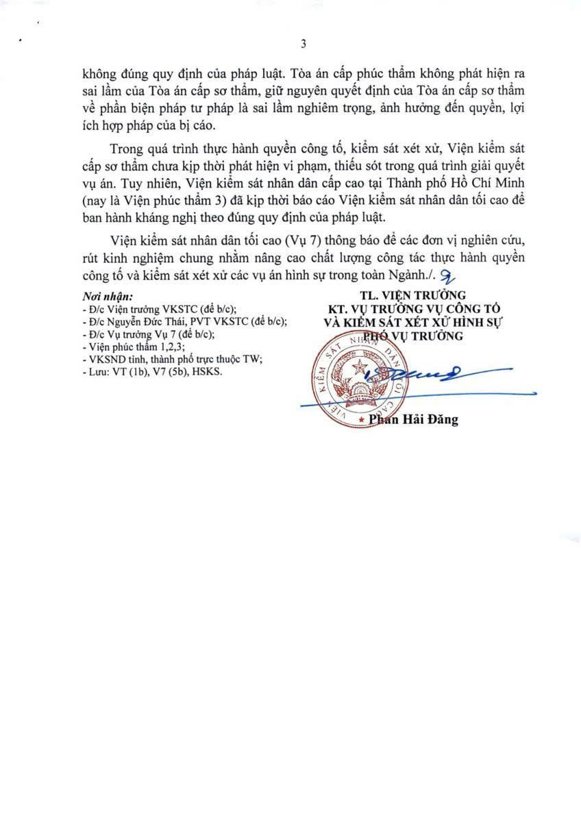 Th&ocirc;ng b&aacute;o 128/TB-VKSTC của VKSND tối cao.&nbsp;