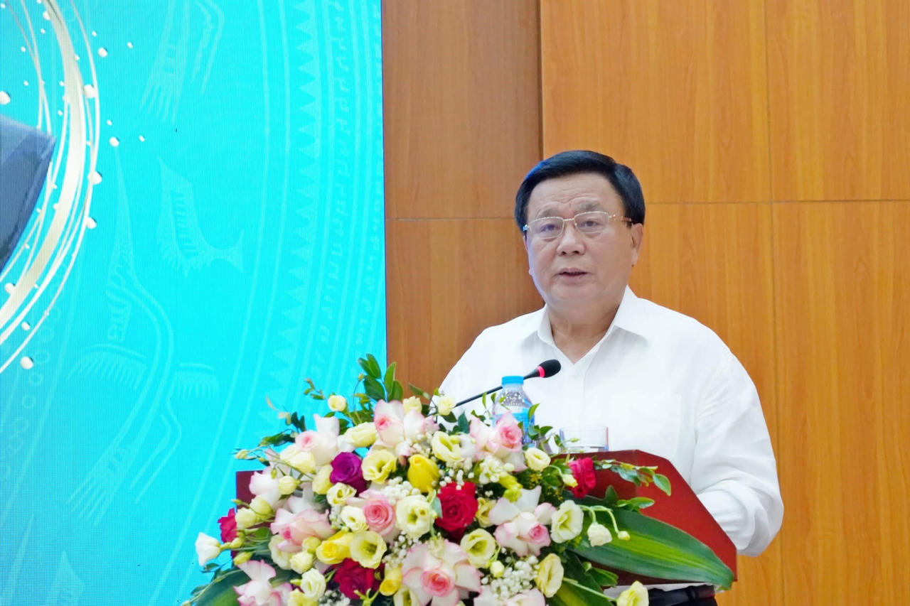 GS.TS. Nguyễn Xu&acirc;n Thắng, Ủy vi&ecirc;n Bộ Ch&iacute;nh trị kh&oacute;a XIII, Chủ tịch Hội đồng L&yacute; luận Trung ương ph&aacute;t biểu