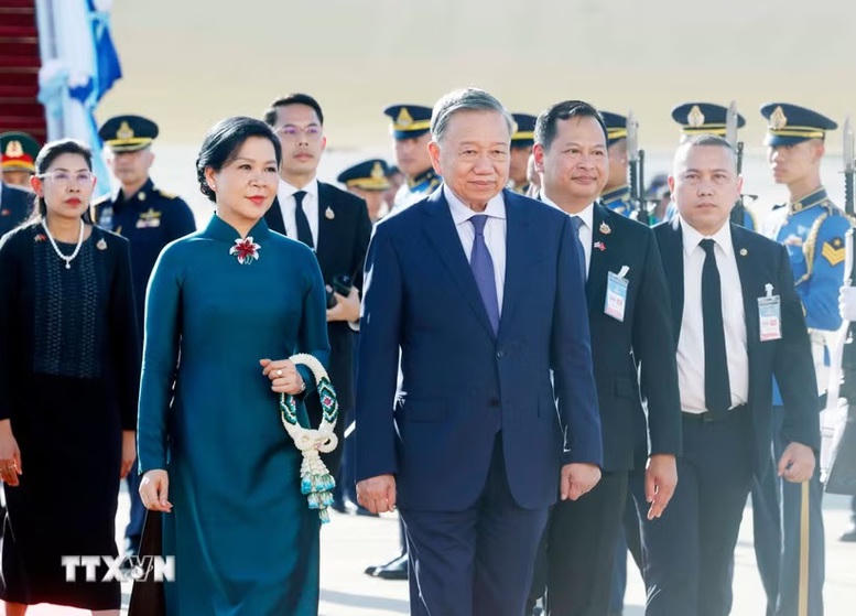 Tổng B&iacute; thư, Chủ tịch nước T&ocirc; L&acirc;m đến Bangkok, tiếp tục chuyến thăm ch&iacute;nh thức Th&aacute;i Lan- Ảnh 1.