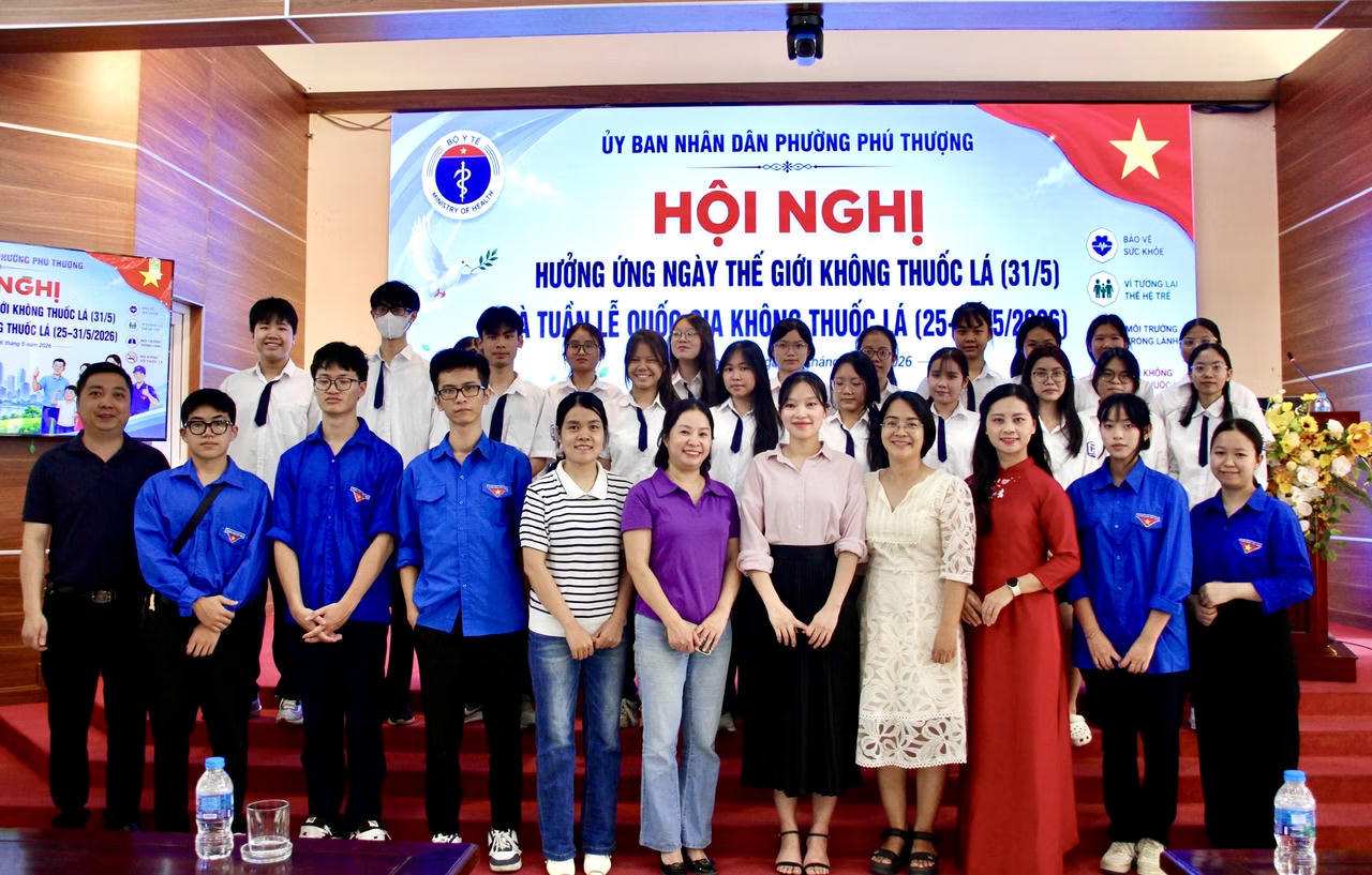 Phường Ph&uacute; Thượng hưởng ứng Tuần lễ Quốc gia kh&ocirc;ng thuốc l&aacute; v&agrave; Ng&agrave;y Thế giới kh&ocirc;ng thuốc l&aacute; năm 2026. (Ảnh: P.V)