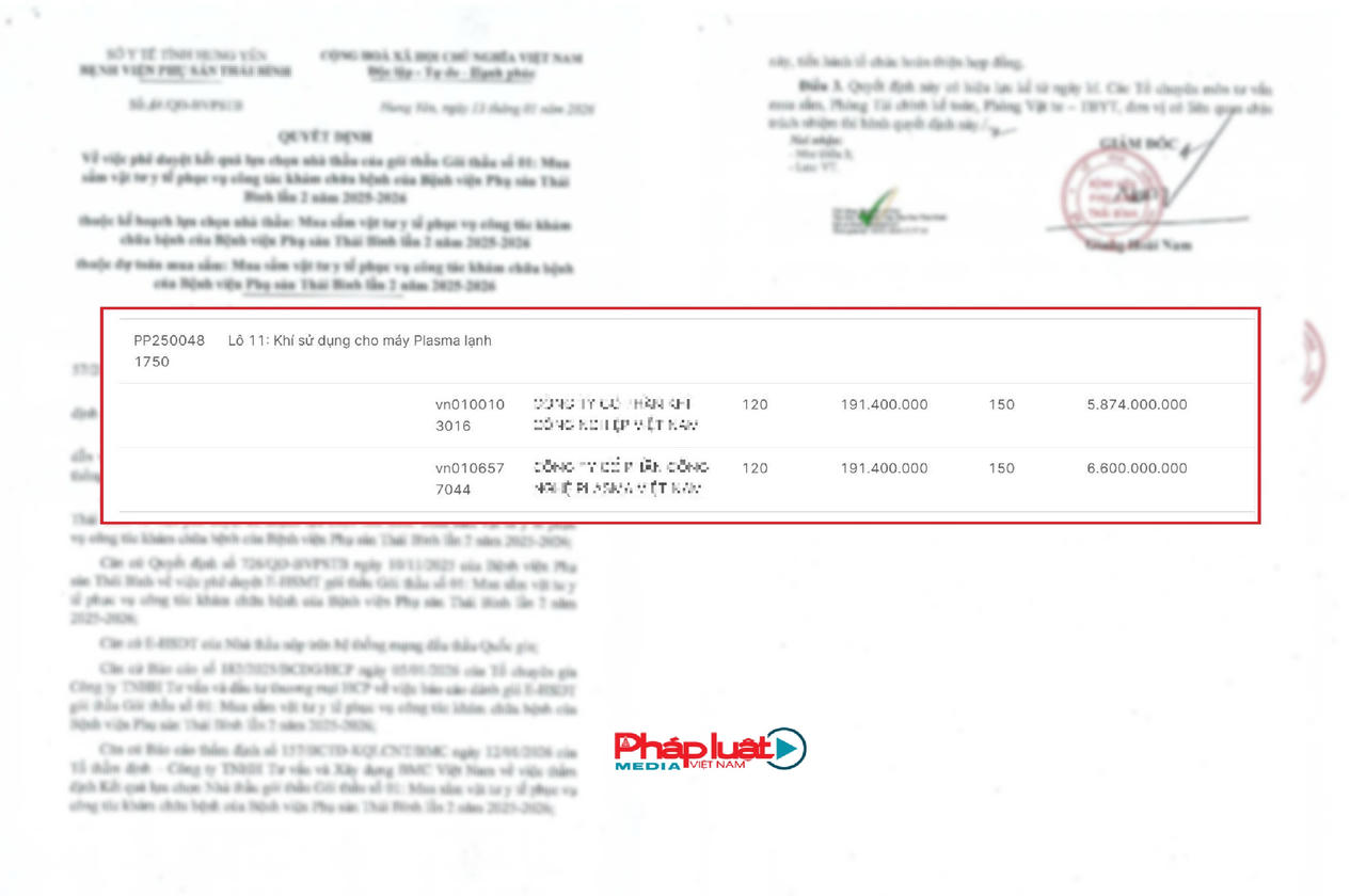 Nh&agrave; thầu cung cấp b&igrave;nh kh&iacute; Argon bỏ gi&aacute; thấp hơn 700 triệu đồng nhưng bị loại do kh&ocirc;ng kết nối được với cổng HDMI của m&aacute;y Plasma Lạnh.