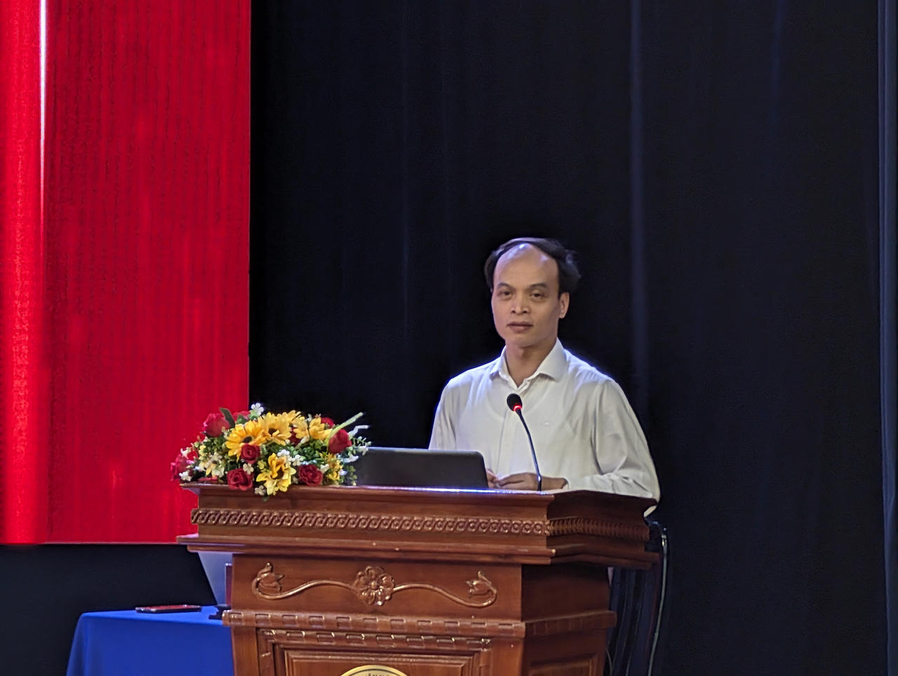 &Ocirc;ng L&ecirc; Minh Tuấn, Ph&oacute; Cục trưởng Cục Bản quyền t&aacute;c giả ph&aacute;t biểu tại Hội thảo.