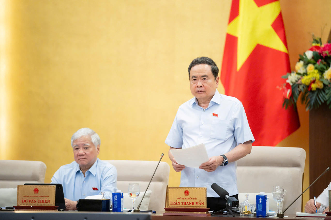 Chủ tịch Quốc hội Trần Thanh Mẫn ph&aacute;t biểu khai mạc.