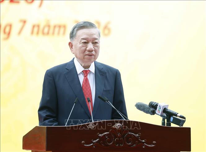 Tổng B&iacute; thư, Chủ tịch nước T&ocirc; L&acirc;m ph&aacute;t biểu. Ảnh: Thống Nhất/TTXVN
