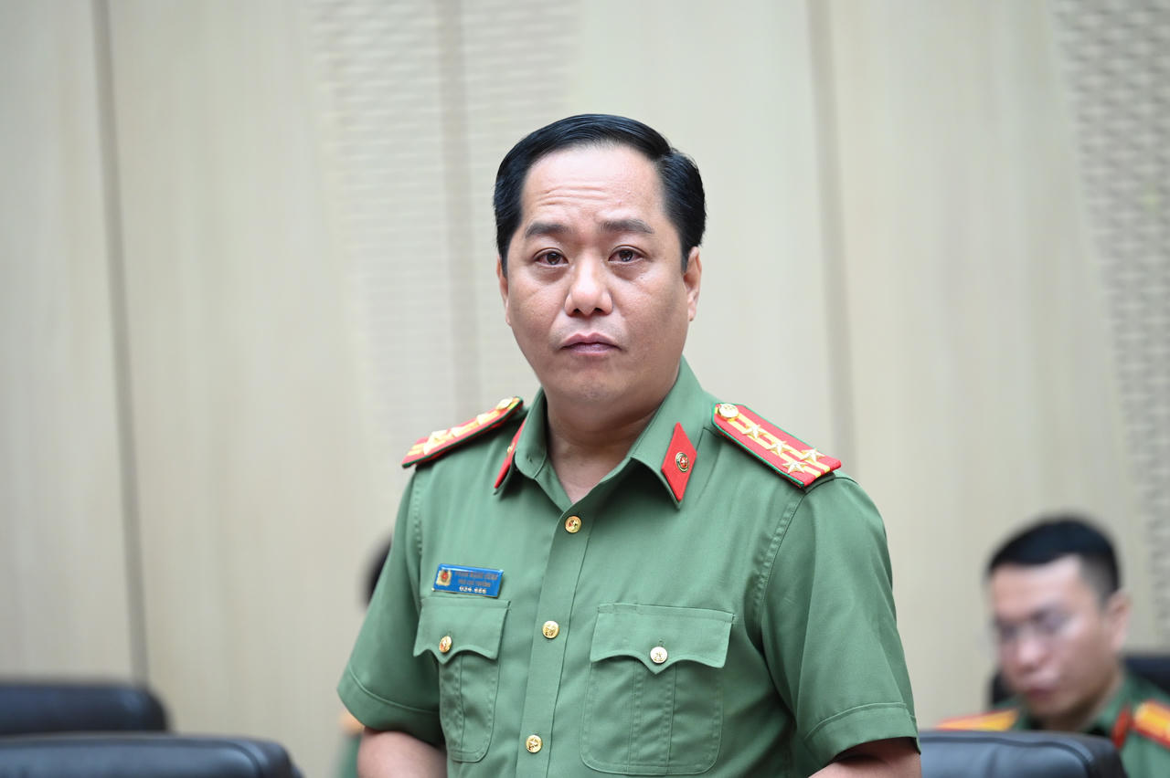Đại diện Cục An ninh kinh tế th&ocirc;ng tin tại Họp b&aacute;o.