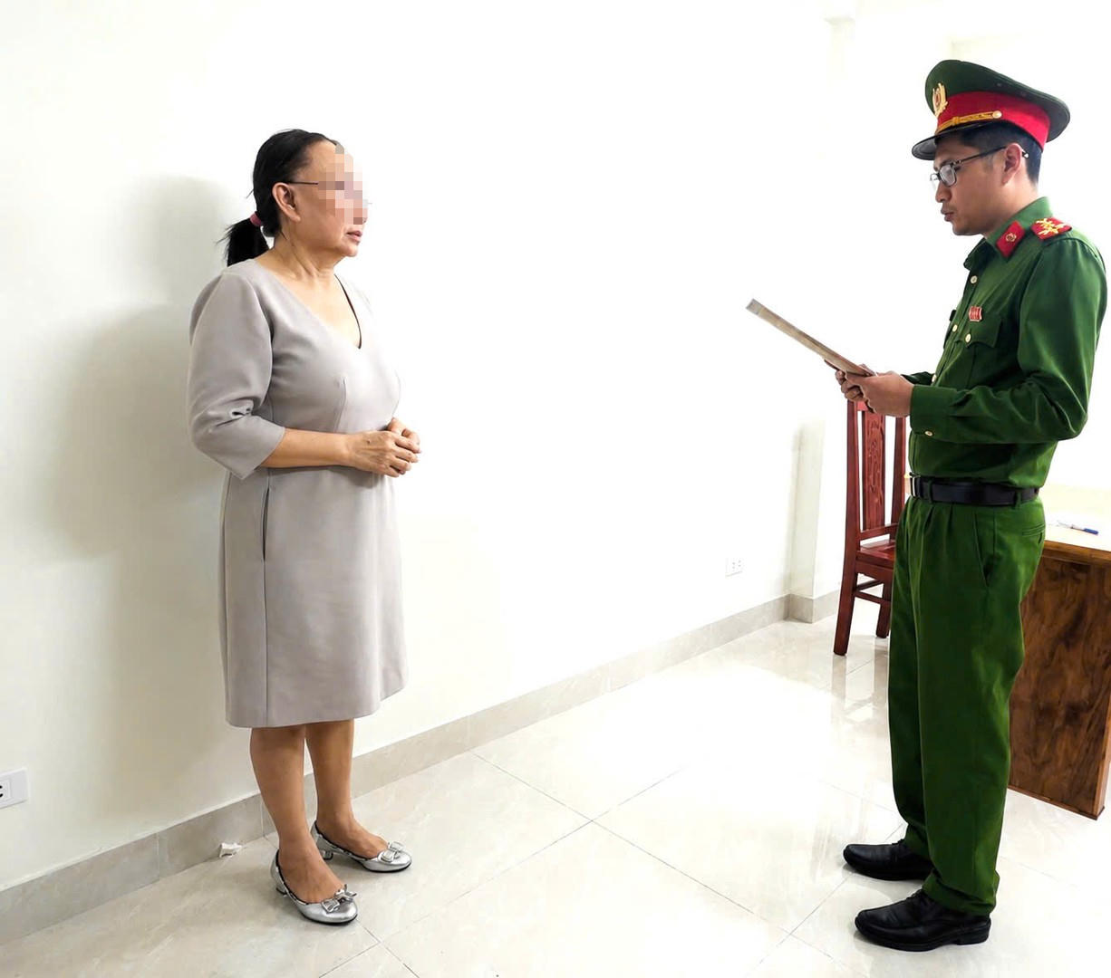 Đối tượng L&ecirc; Thị Ngọc Mỹ (chủ tiệm v&agrave;ng Kim L&yacute;).  (Ảnh: Bộ C&ocirc;ng an)