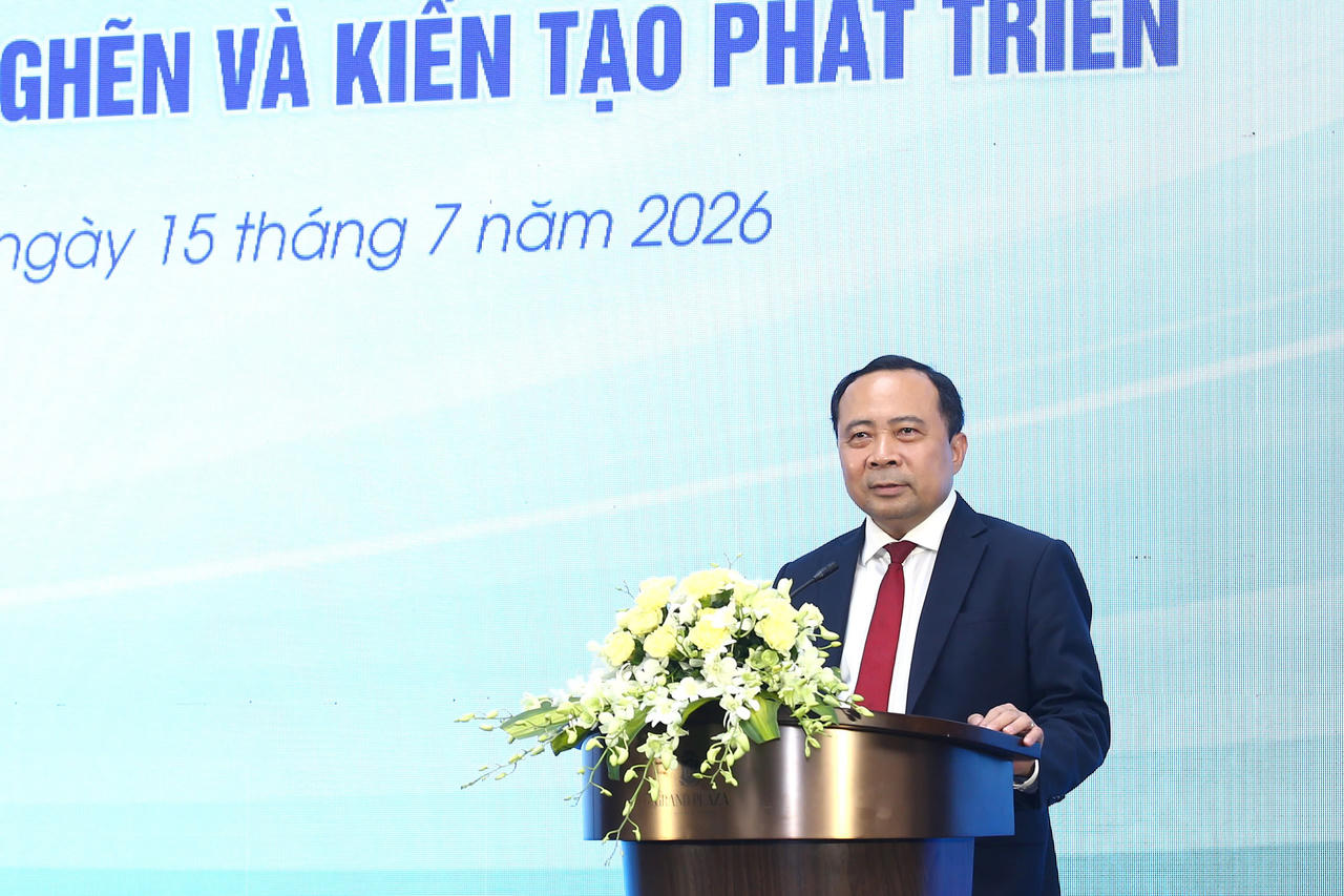 Bộ trưởng Bộ KH&amp;amp;CN Vũ Hải Qu&acirc;n ph&aacute;t biểu khai mạc Hội nghị (Ảnh: MST)