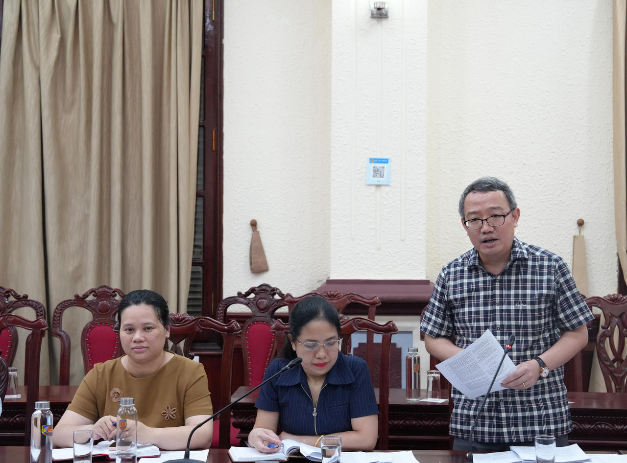 Cục trưởng Hồ Quang Huy c&aacute;o c&aacute;o th&ecirc;m về c&ocirc;ng t&aacute;c chuẩn bị hội thảo.