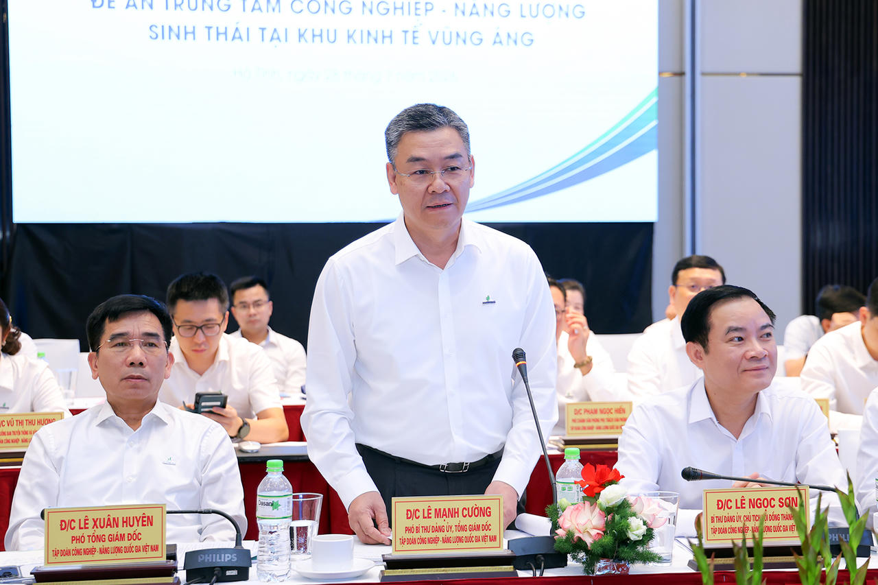 Tổng Gi&aacute;m đốc Petrovietnam L&ecirc; Mạnh Cường ph&aacute;t biểu tại sự kiện.