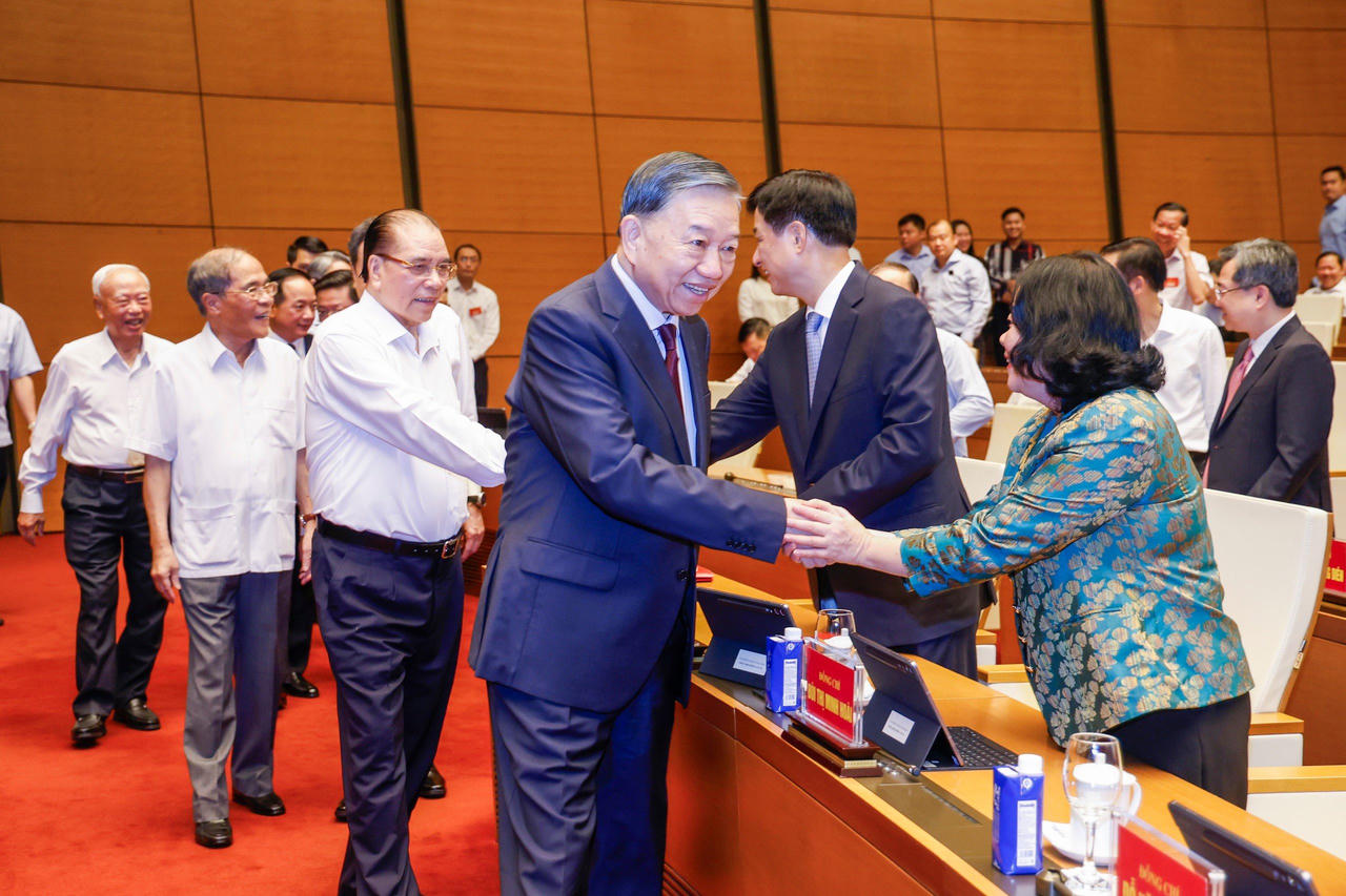 Tổng B&iacute; thư, Chủ tịch nước T&ocirc; L&acirc;m v&agrave; c&aacute;c đại biểu đến dự Hội nghị. Ảnh: PV