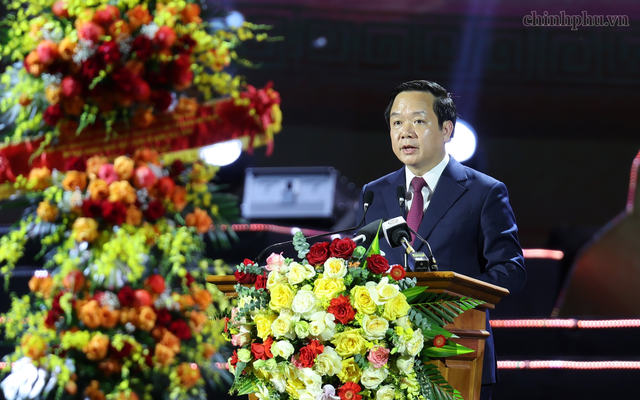 B&iacute; thư Tỉnh ủy Hưng Y&ecirc;n Phạm Quang Ngọc ph&aacute;t biểu tại Lễ kỷ niệm  (Ảnh: VGP/Phương Nguy&ecirc;n)