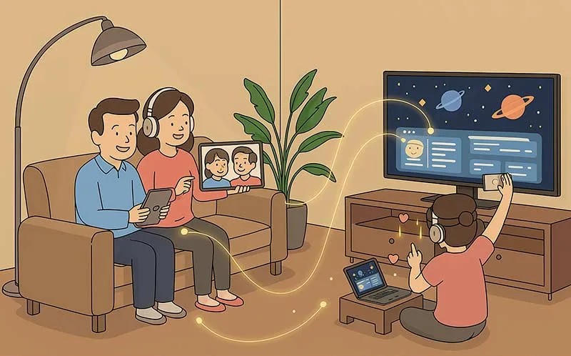 Sự b&ugrave;ng nổ c&ocirc;ng nghệ đ&atilde; tạo ra những r&agrave;o cản v&ocirc; h&igrave;nh, l&agrave;m thay đổi c&aacute;ch thức giao tiếp giữa c&aacute;c th&agrave;nh vi&ecirc;n trong gia đ&igrave;nh. (Nguồn: Thi&ecirc;n Tường art)