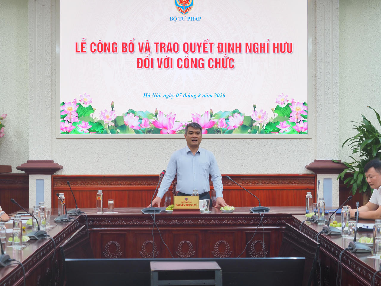 Thứ trưởng Nguyễn Thanh T&uacute; ph&aacute;t biểu tại buổi lễ.