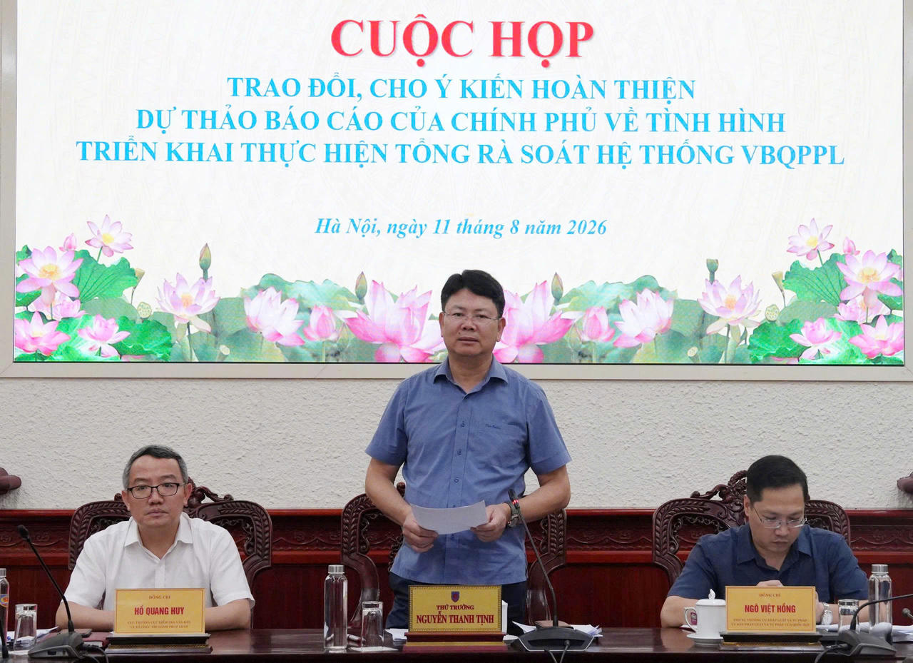 Thứ trưởng Nguyễn Thanh Tịnh ph&aacute;t biểu kết luận cuộc họp.