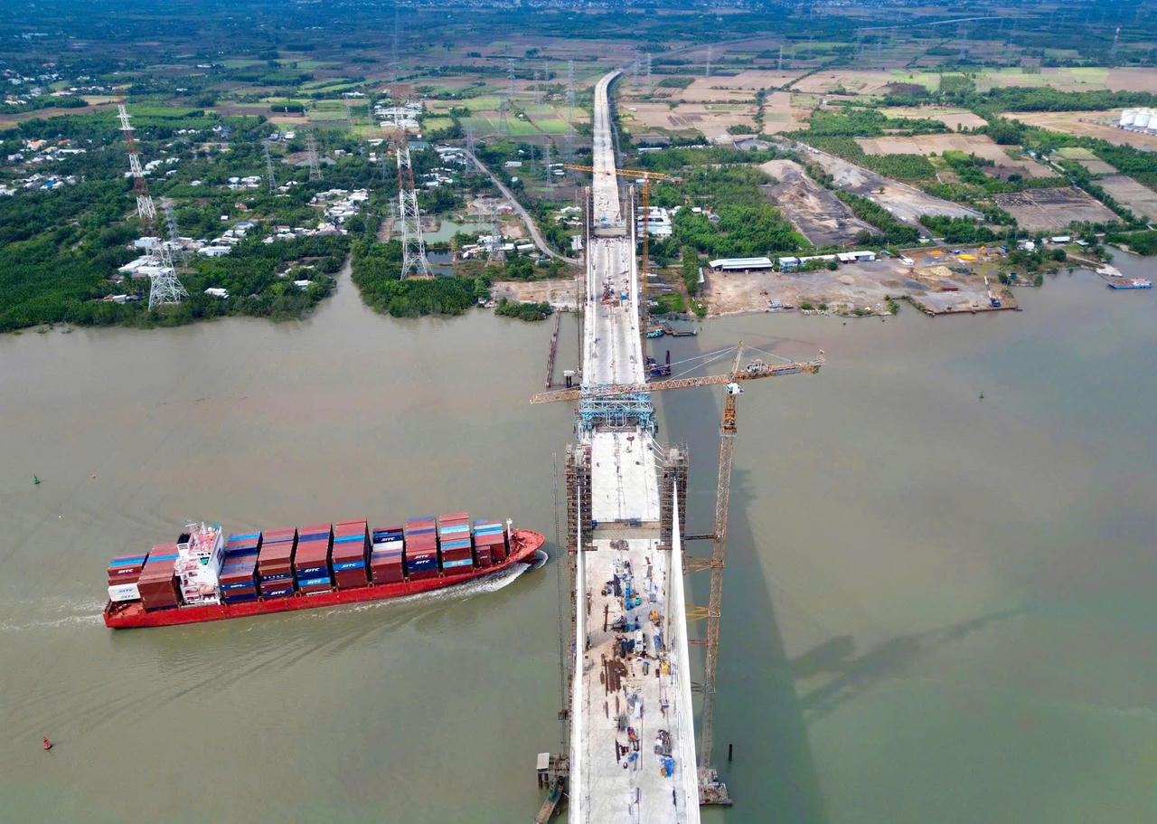 Cầu Phước Kh&aacute;nh tr&ecirc;n tuyến cao tốc Bến Lức - Long Th&agrave;nh đ&atilde; cơ bản ho&agrave;n th&agrave;nh. Ảnh: DK