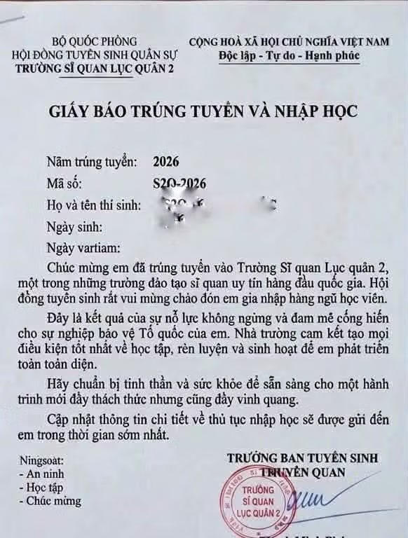 Trường Sĩ quan Lục qu&acirc;n 2 cảnh b&aacute;o kẻ xấu giả mạo việc nhập học.