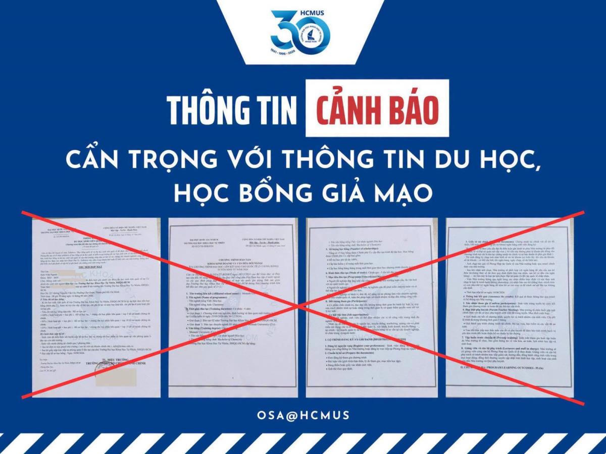 Th&ocirc;ng tin cảnh b&aacute;o của Trường Đại học Khoa học Tự nhi&ecirc;n (Đại học Quốc gia TP Hồ Ch&iacute; Minh) ph&aacute;t đi ng&agrave;y 9/8.