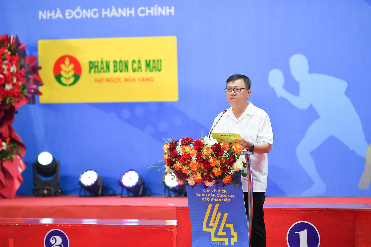 &Ocirc;ng L&ecirc; Quốc Minh - Ủy vi&ecirc;n Trung ương Đảng, Tổng Bi&ecirc;n tập B&aacute;o Nh&acirc;n D&acirc;n, Ph&oacute; Trưởng ban Tuy&ecirc;n gi&aacute;o Trung ương, Chủ tịch Hội Nh&agrave; b&aacute;o Việt Nam ph&aacute;t biểu tại lễ Bế mạc. (Ảnh Đ&ocirc;ng Bắc)