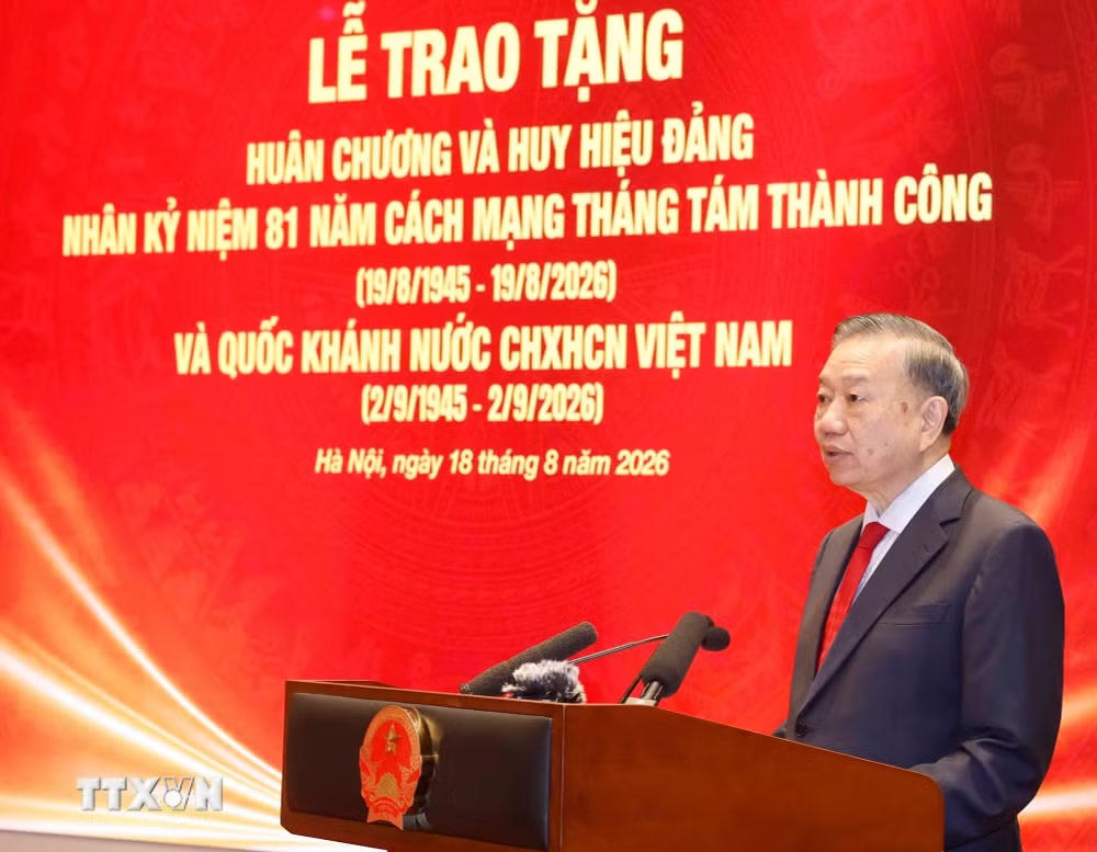Tổng B&iacute; thư, Chủ tịch nước T&ocirc; L&acirc;m ph&aacute;t biểu. Ảnh: TTXVN