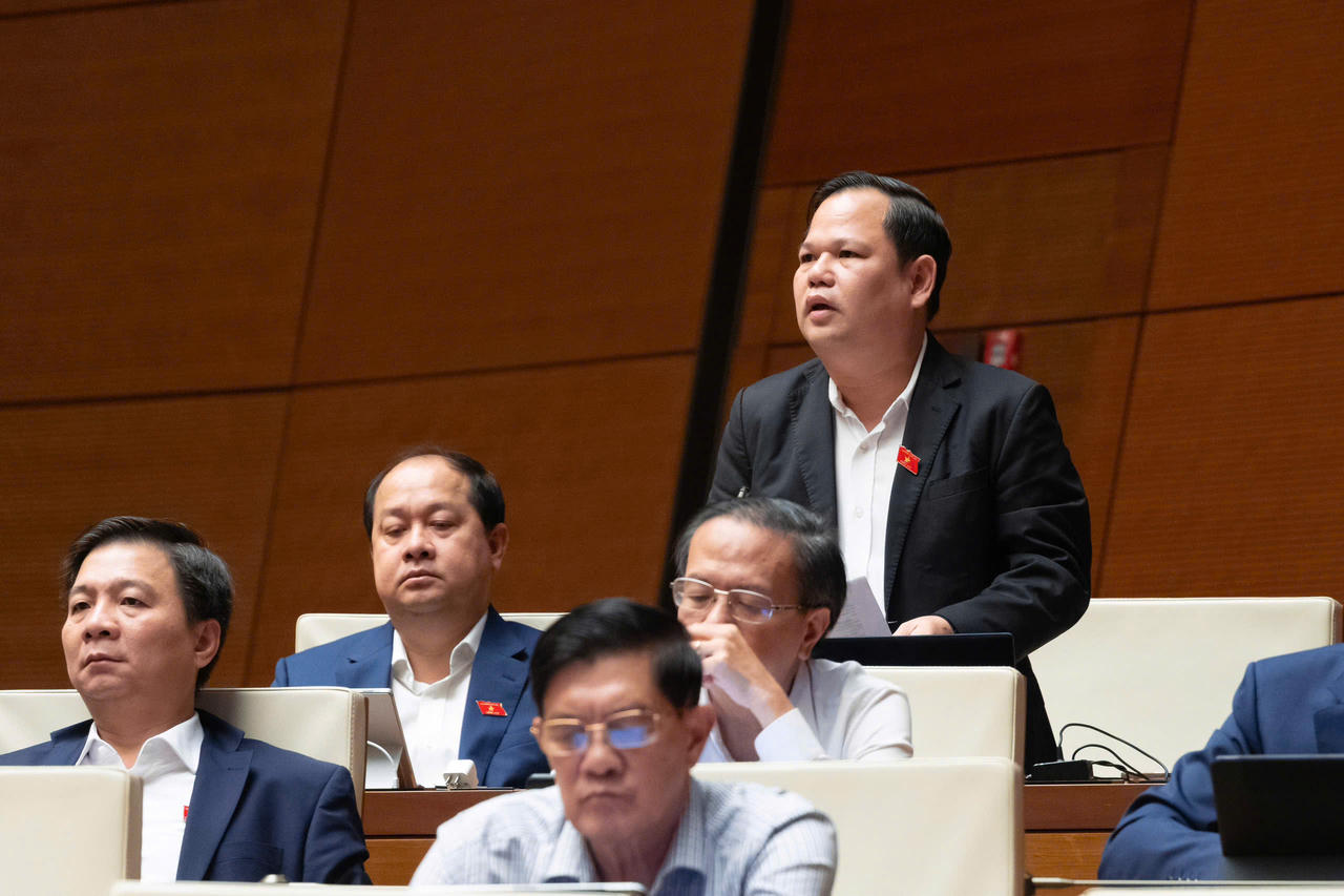 Đại biểu Nguyễn Duy Thanh ph&aacute;t biểu.