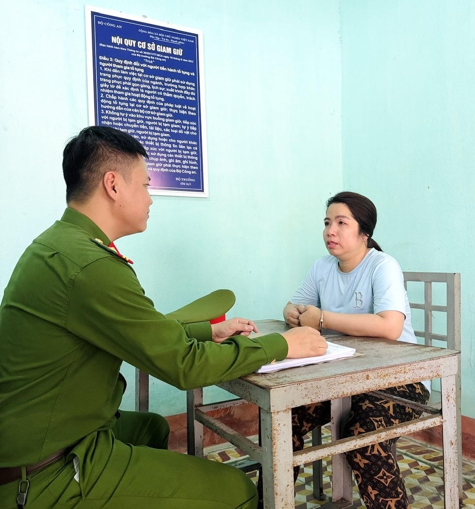 Đối tượng Trần Tiễn Như Nghi. (Ảnh: C&ocirc;ng an tỉnh Thanh H&oacute;a).