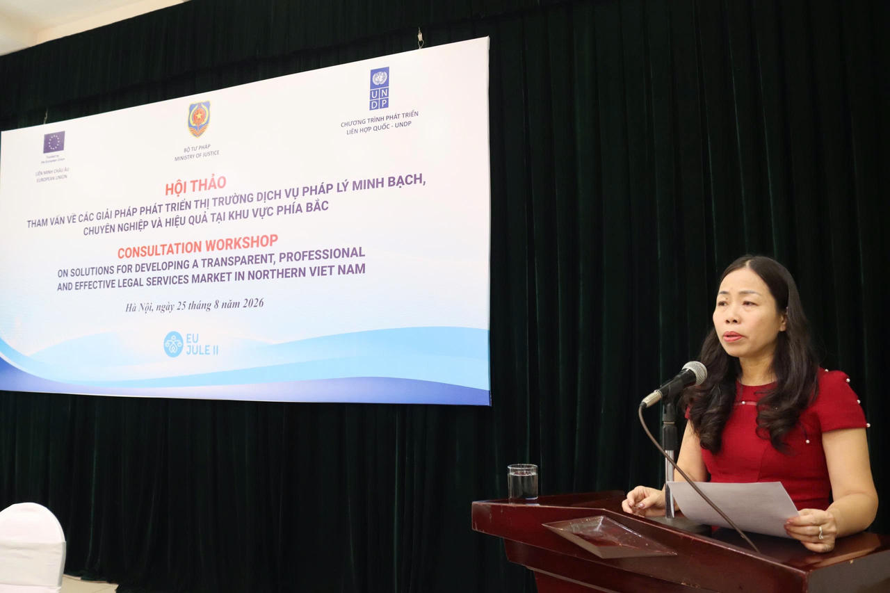 B&agrave; Đặng Kim Hoa, Ph&oacute; Cục trưởng Cục Bổ trợ tư ph&aacute;p ph&aacute;t biểu