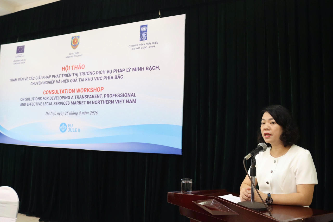 B&agrave; Nguyễn Thị Thanh Hải, Cố vấn trưởng Chương tr&igrave;nh EU JULE II - UNDP tại Việt Nam ph&aacute;t biểu