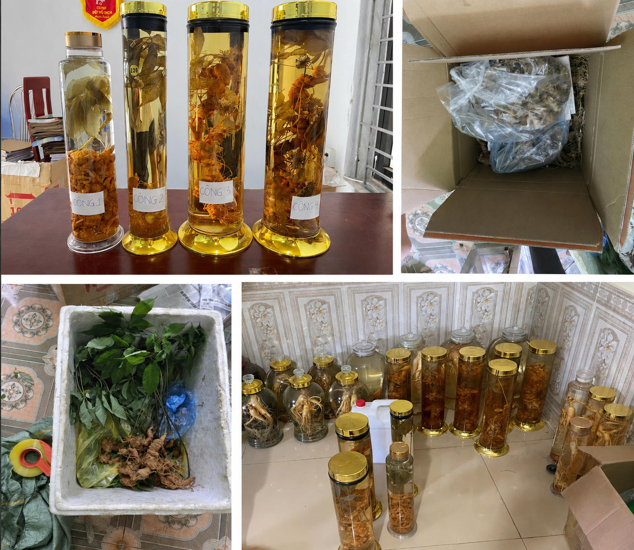 Tang vật li&ecirc;n quan đến vụ &aacute;n (Ảnh: Trung Hưng).
