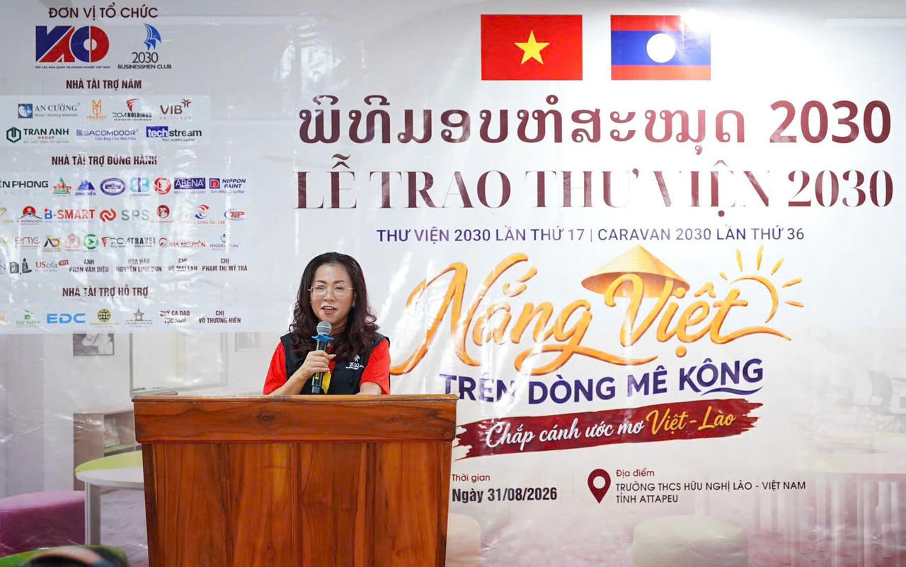 B&agrave; Đo&agrave;n Thị Hồng Thơm, Trưởng Ban Tổ chức Caravan 2030 ph&aacute;t biểu