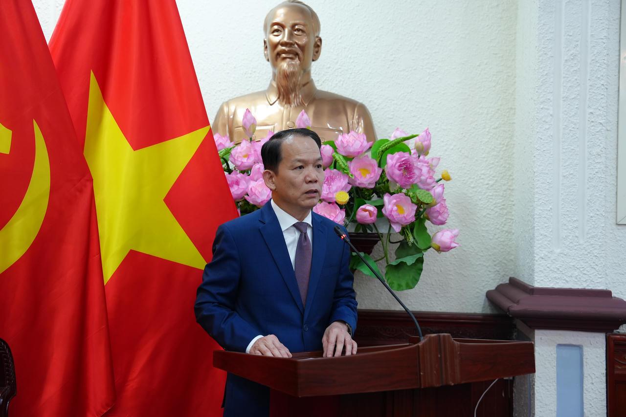 Bộ trưởng Ho&agrave;ng Thanh T&ugrave;ng ph&aacute;t biểu tại buổi lễ.