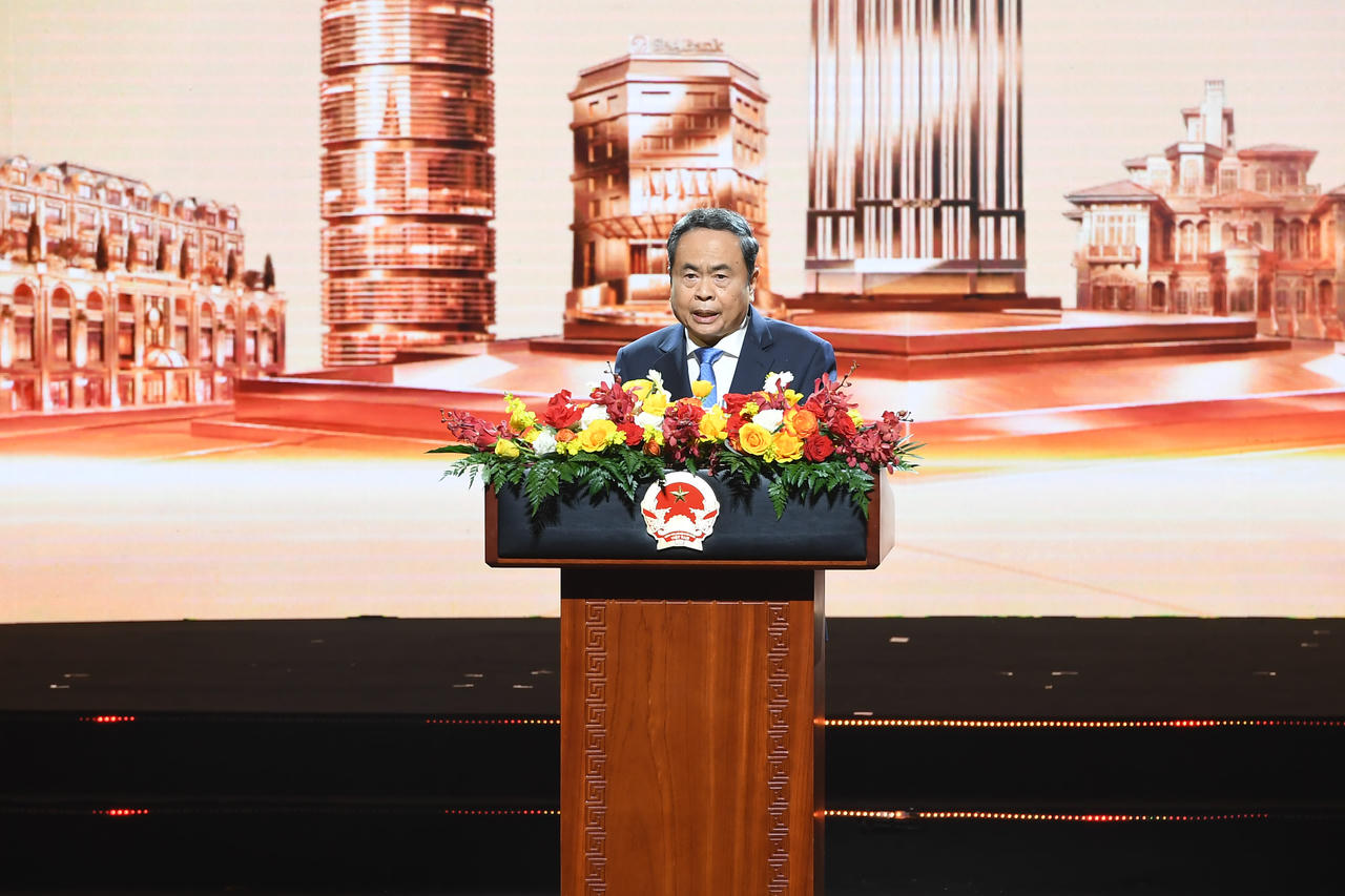 Chủ tịch Quốc hội Trần Thanh Mẫn ph&aacute;t biểu chỉ đạo tại buổi lễ