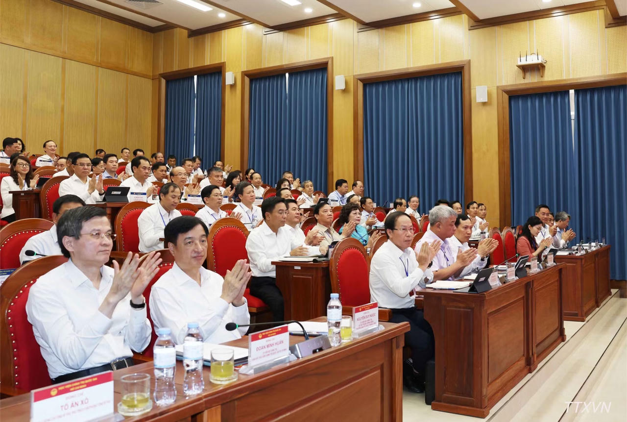 C&aacute;c đại biểu v&agrave; học vi&ecirc;n tham dự Chương tr&igrave;nh bồi dưỡng, cập nhật kiến thức đối với Ủy vi&ecirc;n Ban Chấp h&agrave;nh Trung ương Đảng kh&oacute;a XIV (Lớp thứ hai). (Ảnh: TTXVN)
