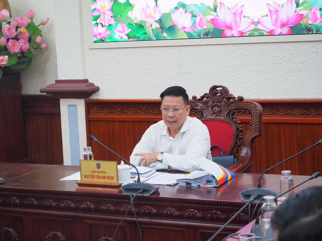 Thứ trưởng Nguyễn Thanh Ngọc kết luận cuộc họp.