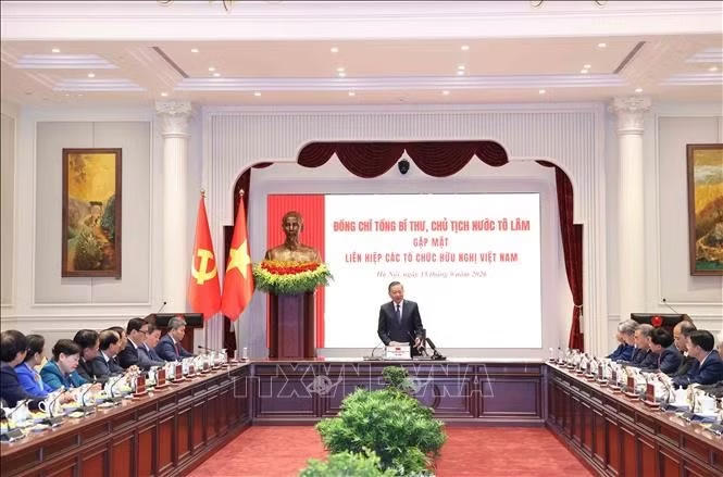Tổng B&iacute; thư, Chủ tịch nước T&ocirc; L&acirc;m ph&aacute;t biểu chỉ đạo. Ảnh: Thống Nhất/TTXVN