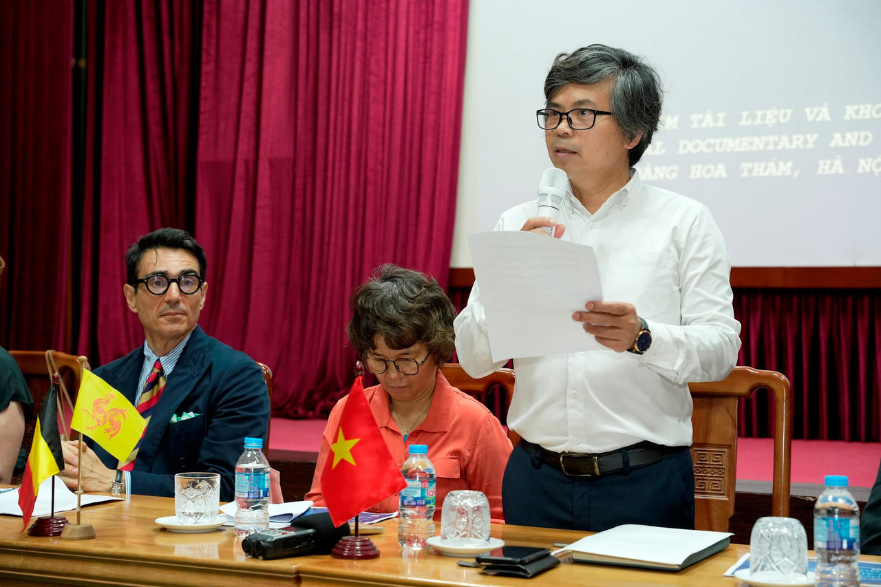 NSUT Trịnh Quang T&ugrave;ng, Ph&oacute; Tổng Gi&aacute;m đốc phụ tr&aacute;ch H&atilde;ng Phim t&agrave;i liệu v&agrave; khoa học trung ương chia sẻ về li&ecirc;n hoan năm nay. (Ảnh: DFS)
