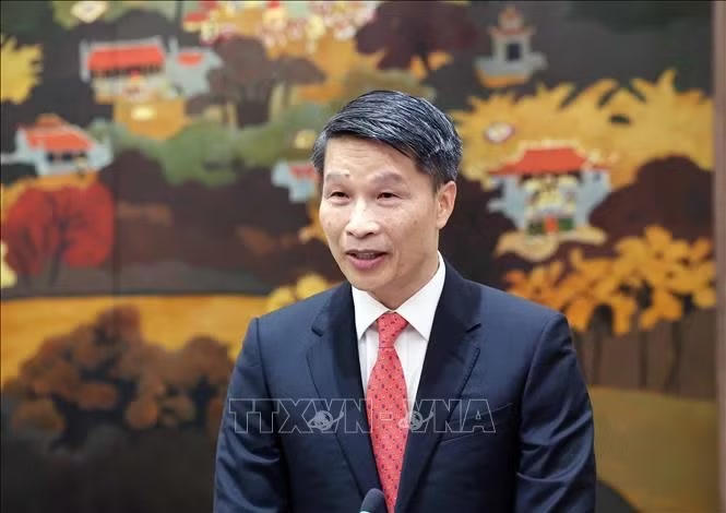 &Ocirc;ng Phạm B&igrave;nh Đ&agrave;m, Đại sứ đặc mệnh to&agrave;n quyền Việt Nam tại Cộng h&ograve;a D&acirc;n chủ Timor &ndash; Leste ph&aacute;t biểu. Ảnh: Thống Nhất /TTXVN