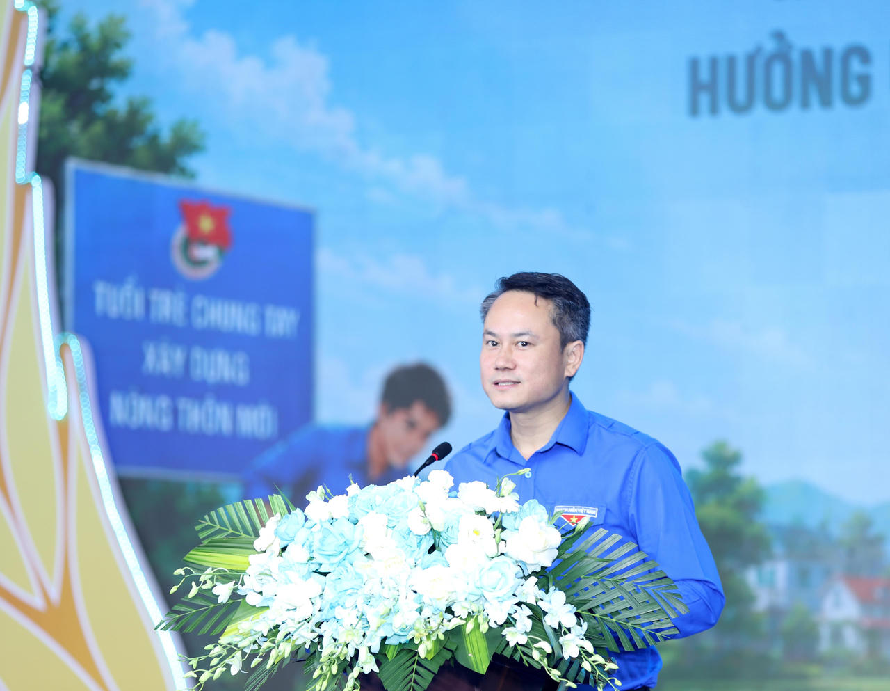 B&iacute; thư Trung ương Đo&agrave;n, Chủ tịch Trung ương Hội Li&ecirc;n hiệp Thanh ni&ecirc;n Việt Nam Nguyễn Kim Quy ph&aacute;t biểu tại chương tr&igrave;nh. (Ảnh: BTC)