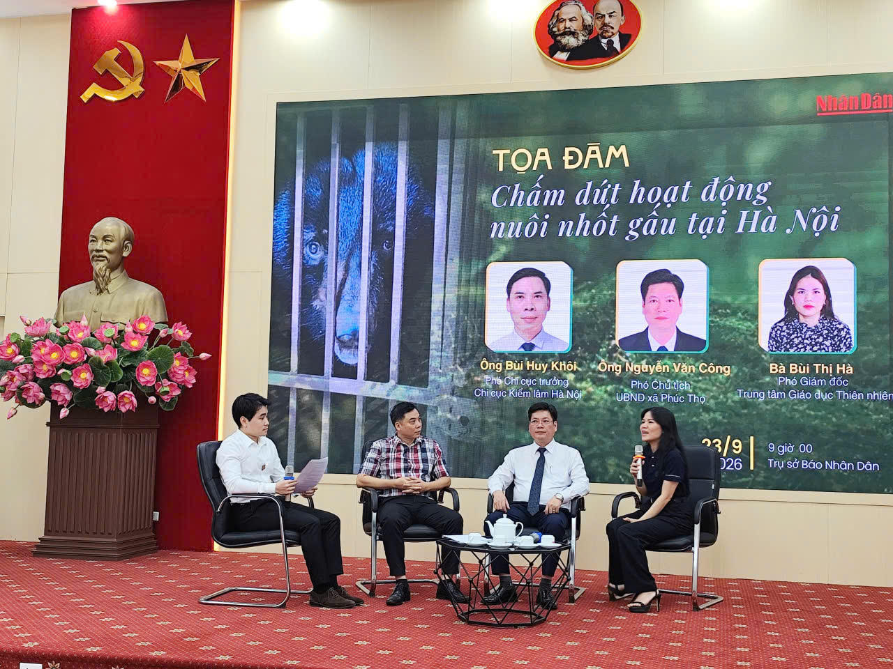 Tọa đ&agrave;m 'Th&uacute;c đẩy chấm dứt nu&ocirc;i nhốt gấu tại H&agrave; Nội: Từ cam kết đến h&agrave;nh động'.(Ảnh: PV)