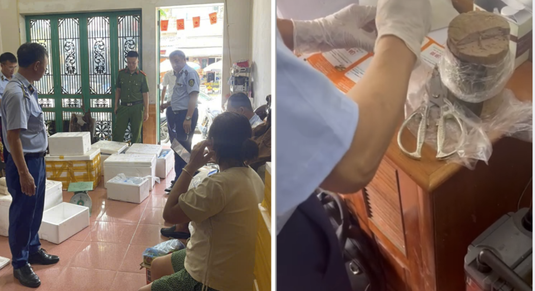 Lực lượng chức năng kiểm tra tại cơ sở sản xuất gi&ograve;, chả.