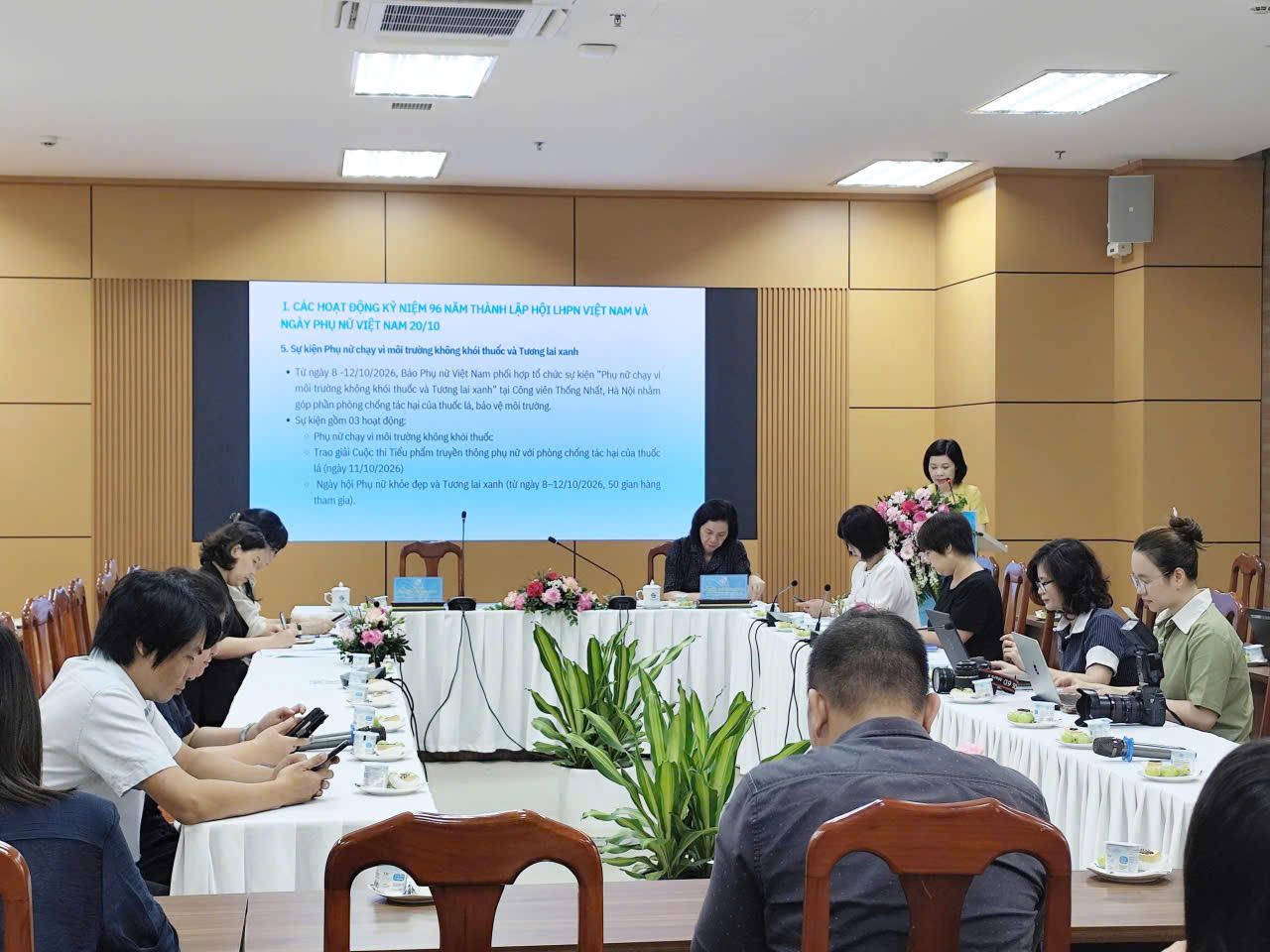 Ng&agrave;y 24/9/2026, Trung ương Hội Li&ecirc;n hiệp Phụ nữ (LHPN) Việt Nam họp b&aacute;o cung cấp một số th&ocirc;ng tin về những hoạt động nổi bật trong chuỗi kỷ niệm 96 năm th&agrave;nh lập Hội LHPN Việt Nam v&agrave; Ng&agrave;y Phụ nữ Việt Nam 20/10. (Ảnh: PV)