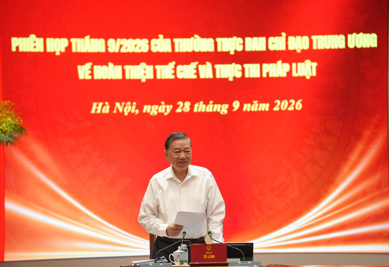 Tổng B&iacute; thư, Chủ tịch nước T&ocirc; L&acirc;m, Trưởng Ban Chỉ đạo ph&aacute;t biểu chỉ đạo, kết luận.