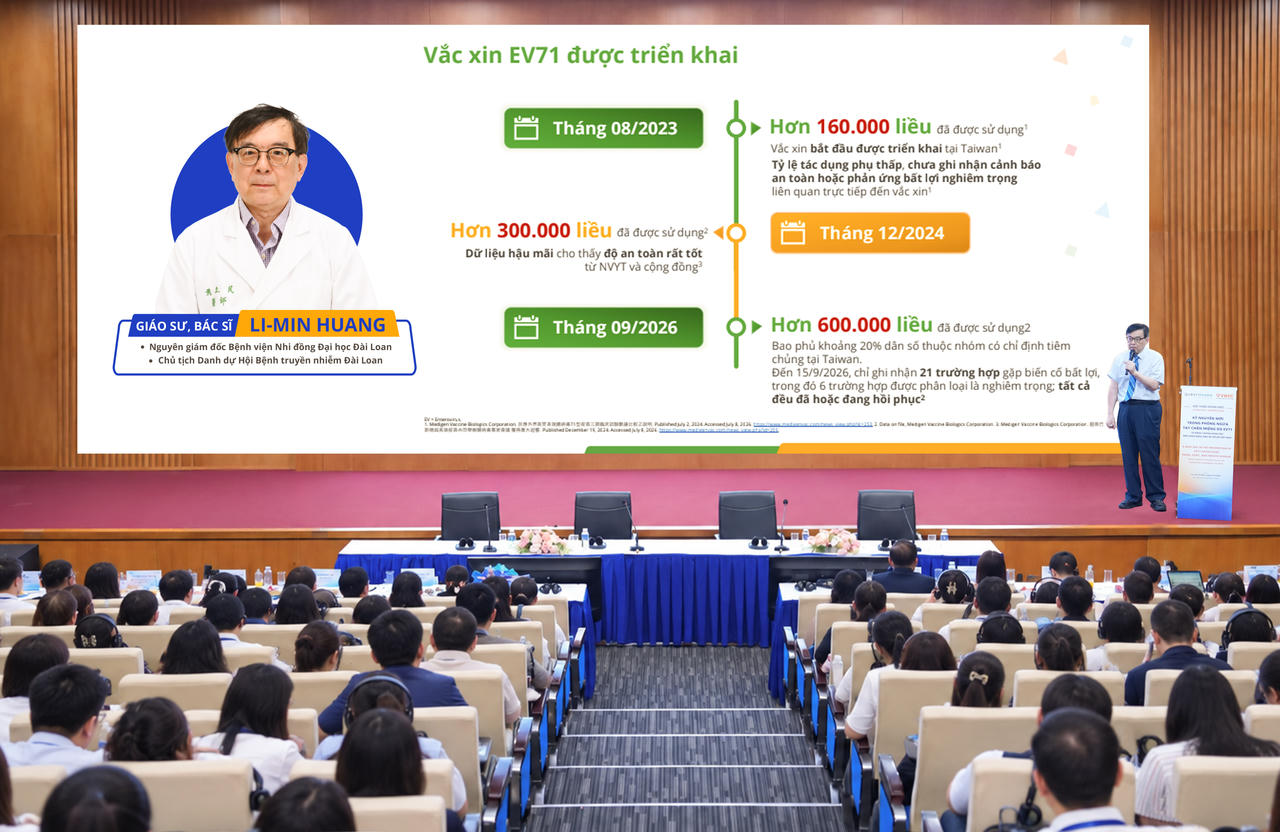 GS.BS Li-Min Huang​ chia sẻ, CDC Đ&agrave;i Loan chưa ghi nhận ca bệnh nặng do EV71 trong c&aacute;c năm 2024, 2025 v&agrave; 2026. Ảnh: Mộc Thảo