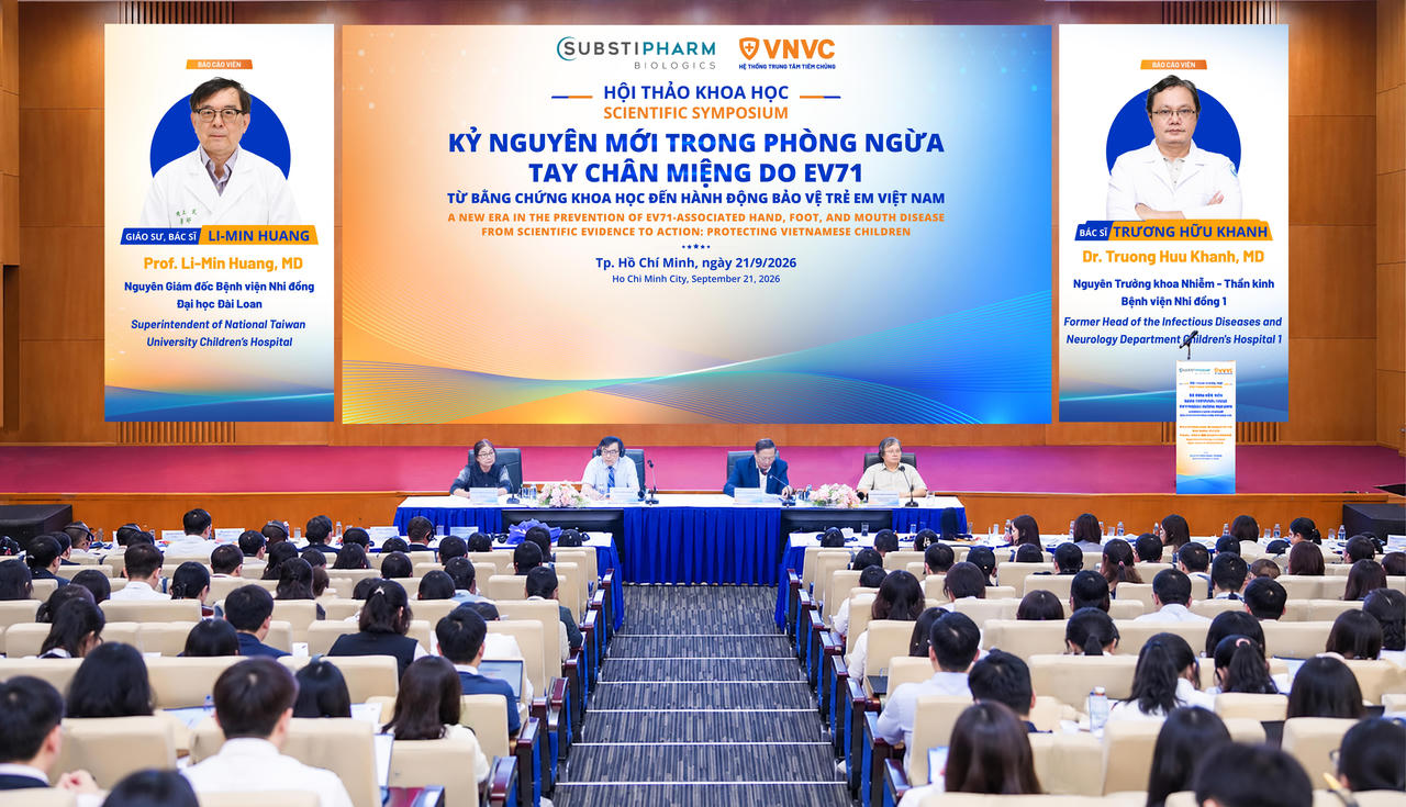Hội thảo khoa học &ldquo;Kỷ nguy&ecirc;n mới trong ph&ograve;ng ngừa tay ch&acirc;n miệng do EV71&rdquo;cung cấp nhiều bằng chứng khoa học về hiệu quả bảo vệ trẻ sau ti&ecirc;m vắc xin. Ảnh: VNVC