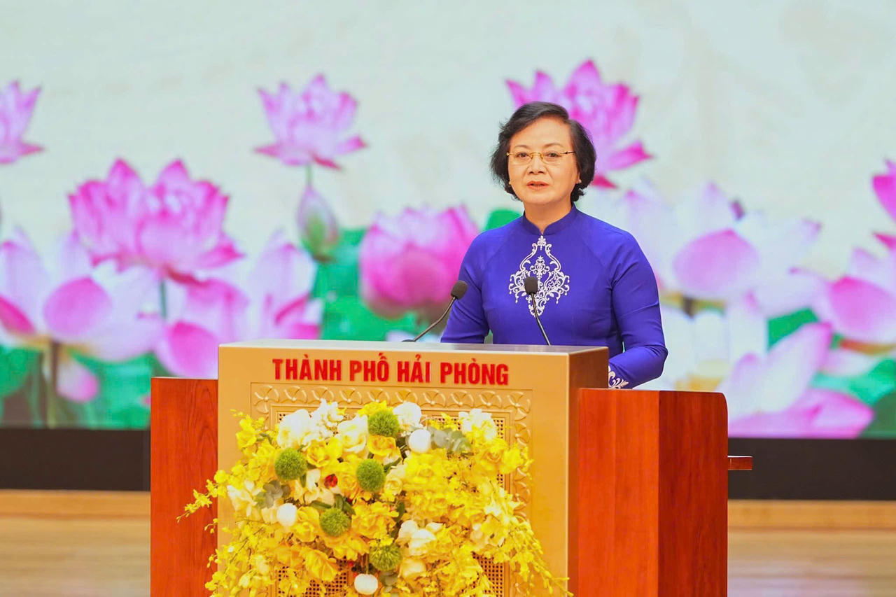 Ph&oacute; Thủ tướng Phạm Thị Thanh Tr&agrave; ph&aacute;t biểu tại Lễ ph&aacute;t động Th&aacute;ng h&agrave;nh động v&igrave; người cao tuổi Việt Nam năm 2026 tại Hải Ph&ograve;ng. (Ảnh: Đ&agrave;m Thanh)