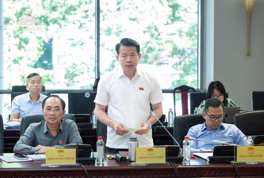 Ủy vi&ecirc;n l&agrave; đại biểu Quốc hội hoạt động chuy&ecirc;n tr&aacute;ch tại Ủy ban Ph&aacute;p luật v&agrave; Tư ph&aacute;p Nguyễn Hải Dũng ph&aacute;t biểu. Ảnh: quochoi.vn