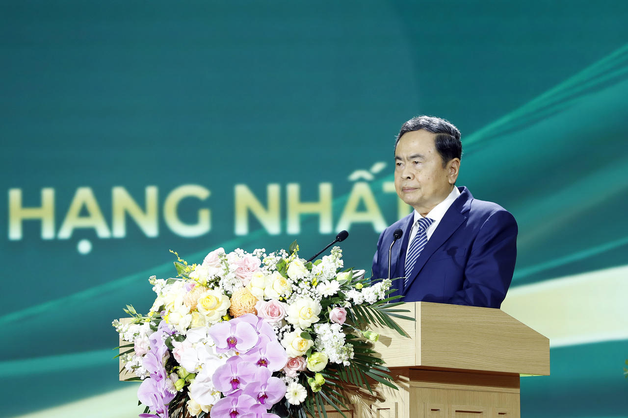 Chủ tịch Quốc hội Trần Thanh Mẫn ph&aacute;t biểu tại Lễ kỷ niệm