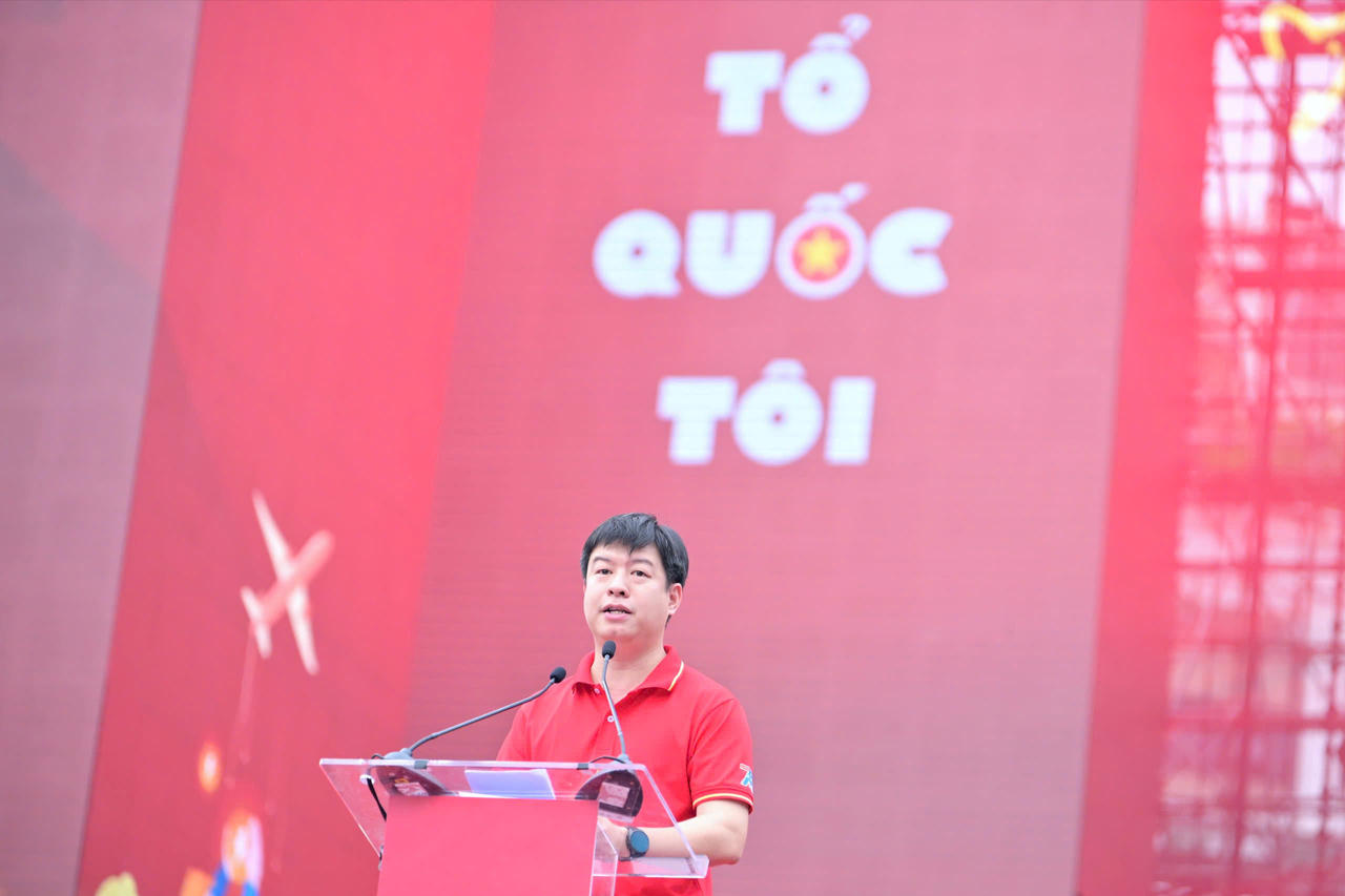 &Ocirc;ng L&ecirc; Hải Long, Ph&oacute; Chủ tịch Thường trực Trung ương Hội LHTN Việt Nam ph&aacute;t biểu tại chương tr&igrave;nh. (Ảnh: Đ.H)