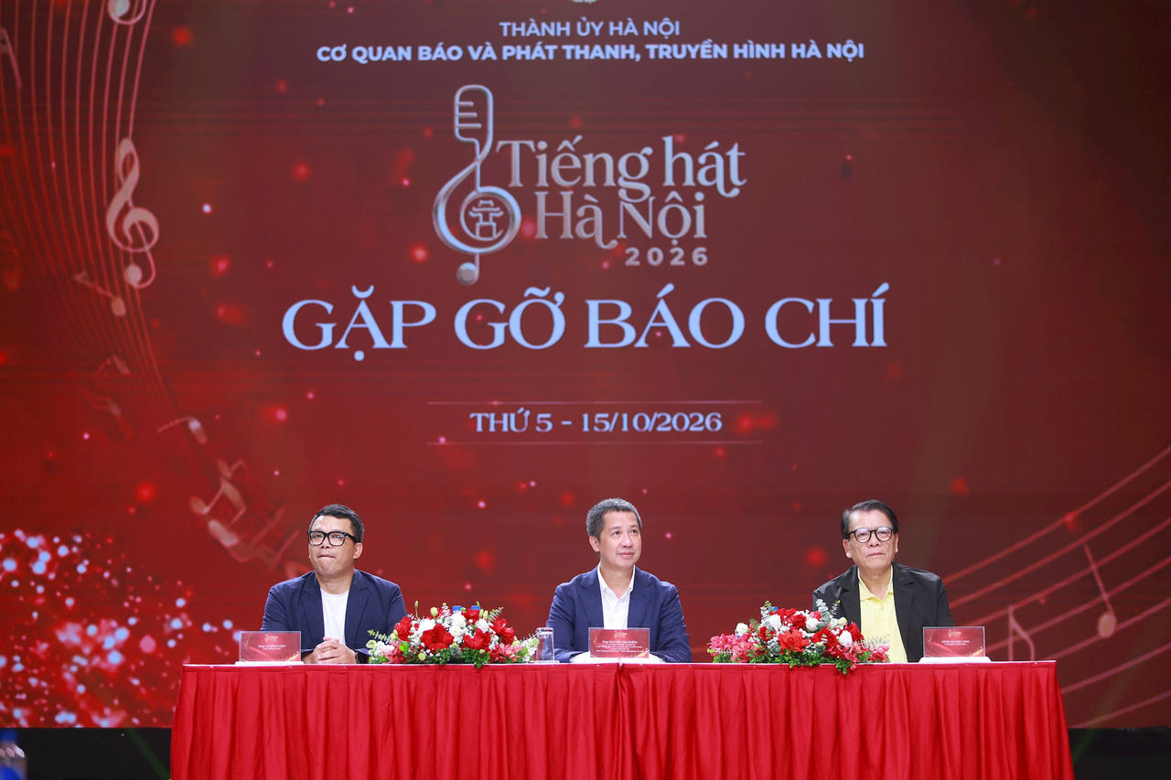 BTC chia sẻ th&ocirc;ng tin về cuộc thi &ldquo;Tiếng h&aacute;t H&agrave; Nội 2026&rdquo; (Ảnh: Văn Tuyến).